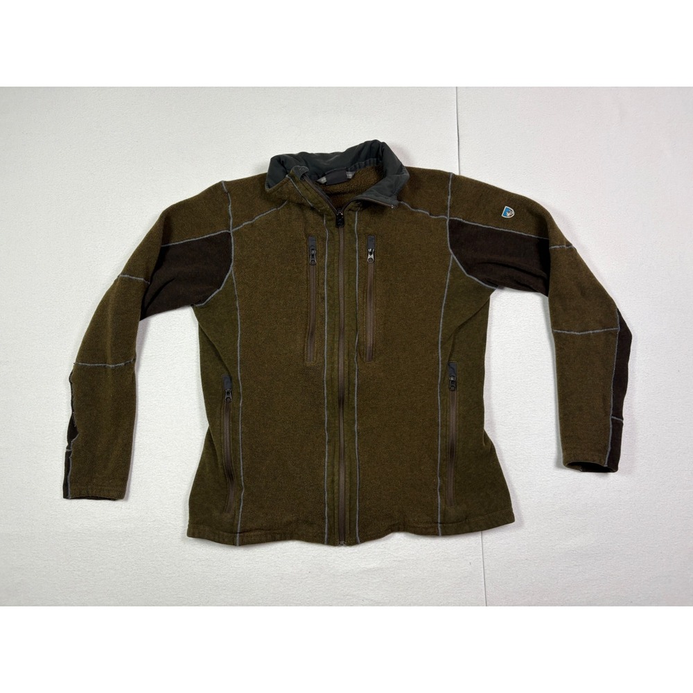 KUHL Interceptr Full Zip Fleece Jacket Mens Medium Olive Green Brown 3115